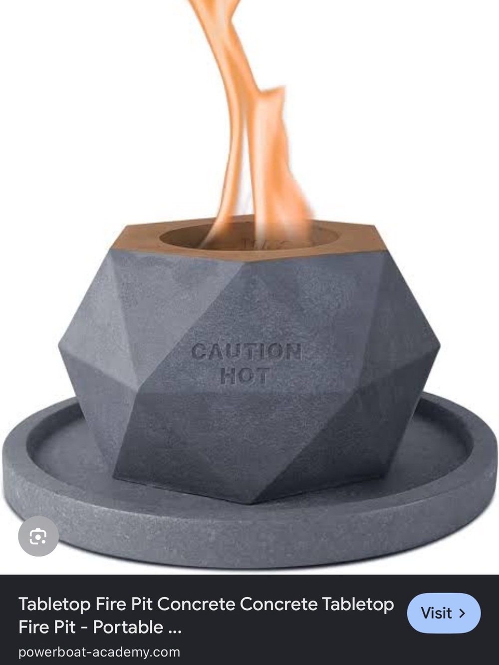Geometric Concrete Tabletop Fire Pit - Gray